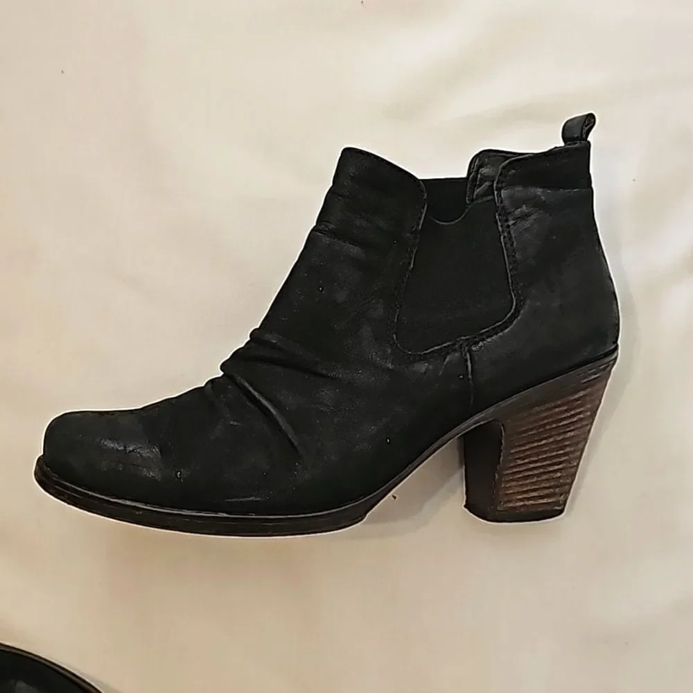 Paul Green  black nubuck leather Women’s ankle‎ boots Size UK 4/ US 7.5